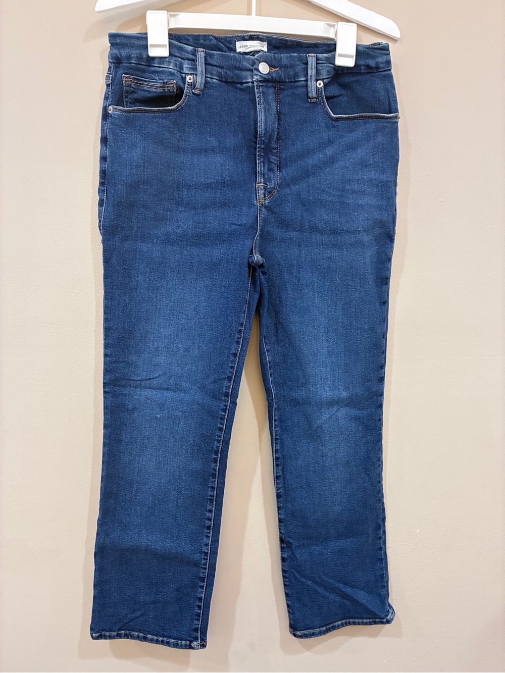 Good American Straight-Leg Women's Jeans in Deep Blue Wash